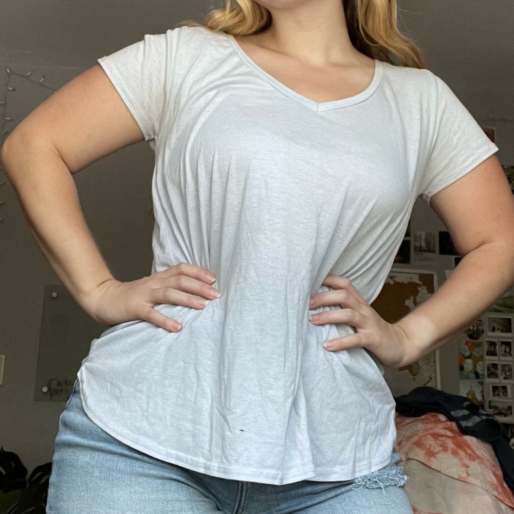 Light Blue Scoop Neck Tee